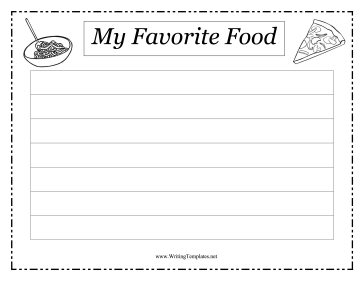 Favorite Food Writing Template Writing Template
