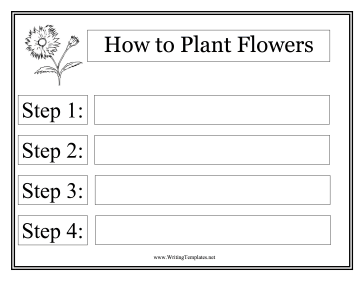 Flowers Instructional Template Writing Template
