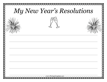 New Year Writing Template Writing Template