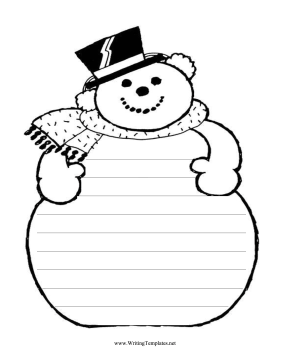 Snowman Writing Template Writing Template