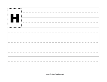 Alphabet Writing Template-H Writing Template