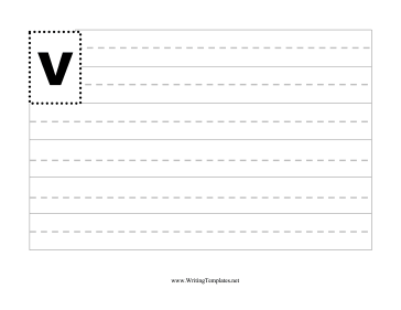 Alphabet Writing Template-V Writing Template