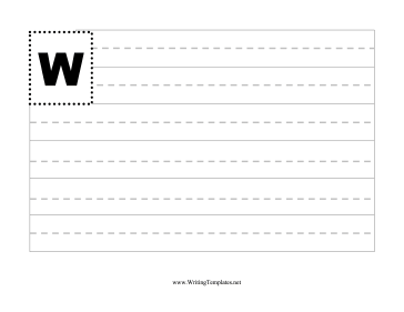 Alphabet Writing Template-W Writing Template