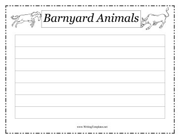 Barnyard Animals Writing Template Writing Template