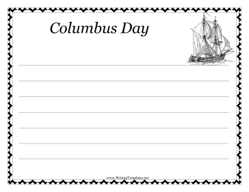 Columbus Day Writing Template Writing Template