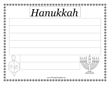 Hanukkah Writing Template Writing Template