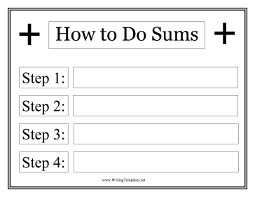 Math Addition Instructional Template Writing Template