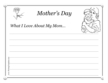 Mother's Day Writing Template Writing Template