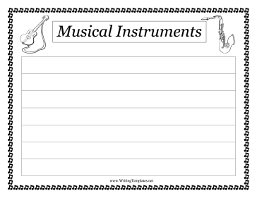 Musical Instrument Writing Template Writing Template