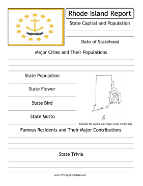 Rhode Island State Prompt Writing Template