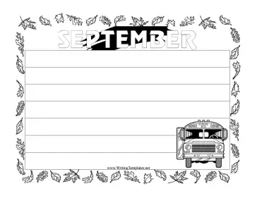 September Writing Template Writing Template