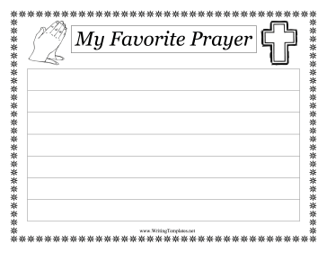 Sunday School Prayer Writing Template Writing Template