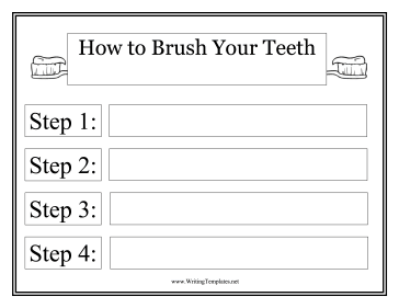 Toothbrush Instructional Template Writing Template