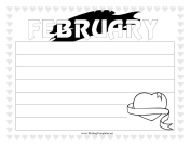 February Writing Template Writing Template