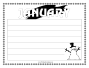 January Writing Template Writing Template