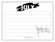 July Writing Template Writing Template